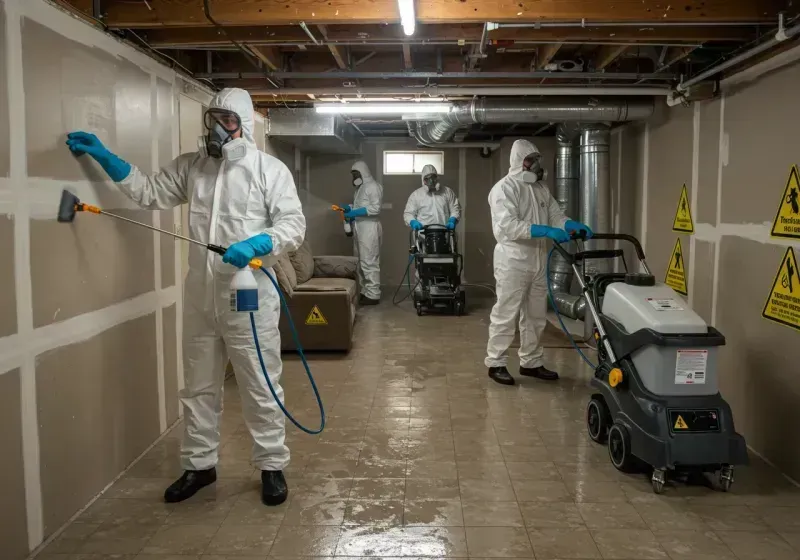 Basement Moisture Removal and Structural Drying process in Flowood, MS